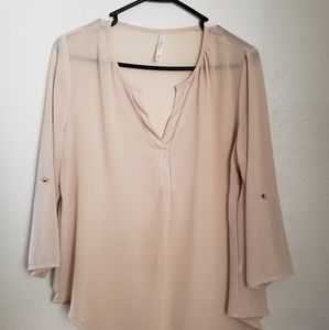 Beige sheer blouse